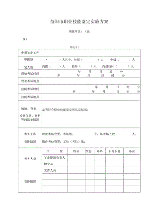 益阳市职业技能鉴定实施方案.docx