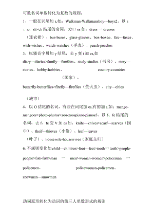 可数名词单数转化为复数的规则.docx