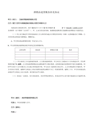 补充协议12：滞销品退货账扣补充协议.docx