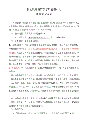 杜阮镇龙溪竹贤水口脊的山地承包竞投方案.docx