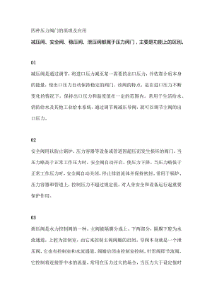 四种压力阀门的原理及应用.docx