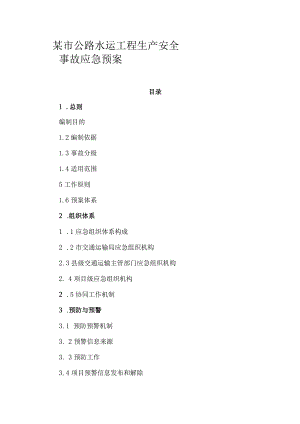 某市公路水运工程生产安全事故应急预案.docx