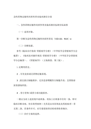 急性药物过敏性间质性肾炎临床路径全套.docx