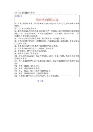 项目经理岗位职责牌.docx