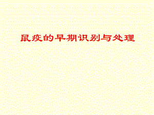鼠疫的早期识别与处理.ppt