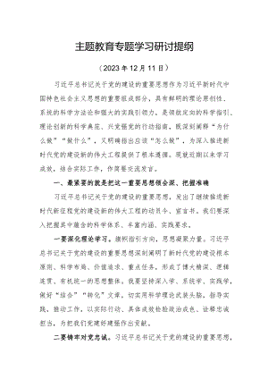 医院院长主题教育专题学习研讨提纲（12月）.docx