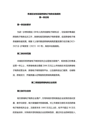 青浦区加快发展跨境电子商务实施细则.docx