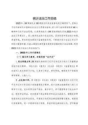 统计系统2023年法治工作总结.docx