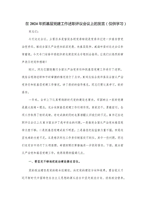 在2024年抓基层党建工作述职评议会议上的发言.docx