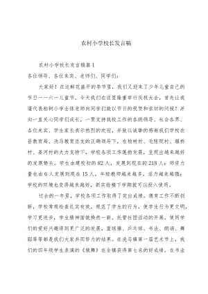 农村小学校长发言稿.docx