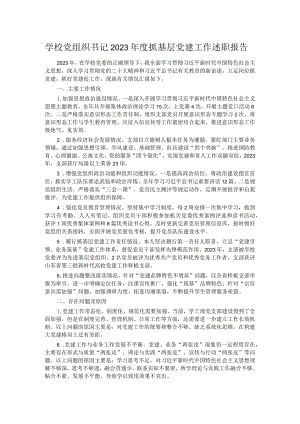 学校党组织书记2023年度抓基层党建工作述职报告.docx