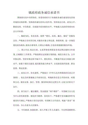 镇政府政务诚信承诺书.docx