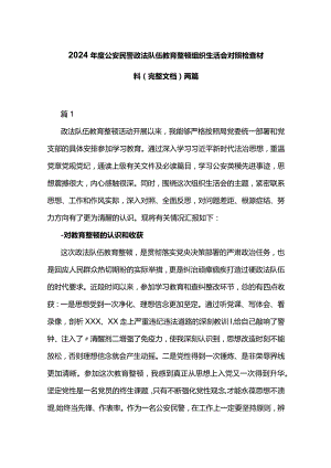 2024年度公安民警政法队伍教育整顿组织生活会对照检查材料（完整文档）两篇.docx