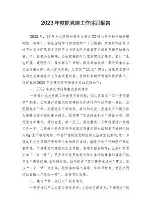 2023年度抓党建工作述职报告.docx