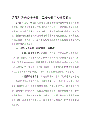 防范和惩治统计造假、弄虚作假工作情况报告.docx