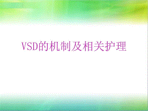 VSD的机制及相关护理.ppt