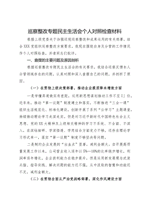 公司党支部书记巡察整改专题民主生活会个人对照检查材料.docx
