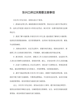 东兴口岸过关需要注意事项.docx