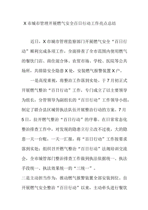 X市城市管理开展燃气安全百日行动工作亮点总结.docx