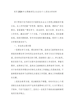 党员2024年主题教育民主生活会个人党性分析材料.docx