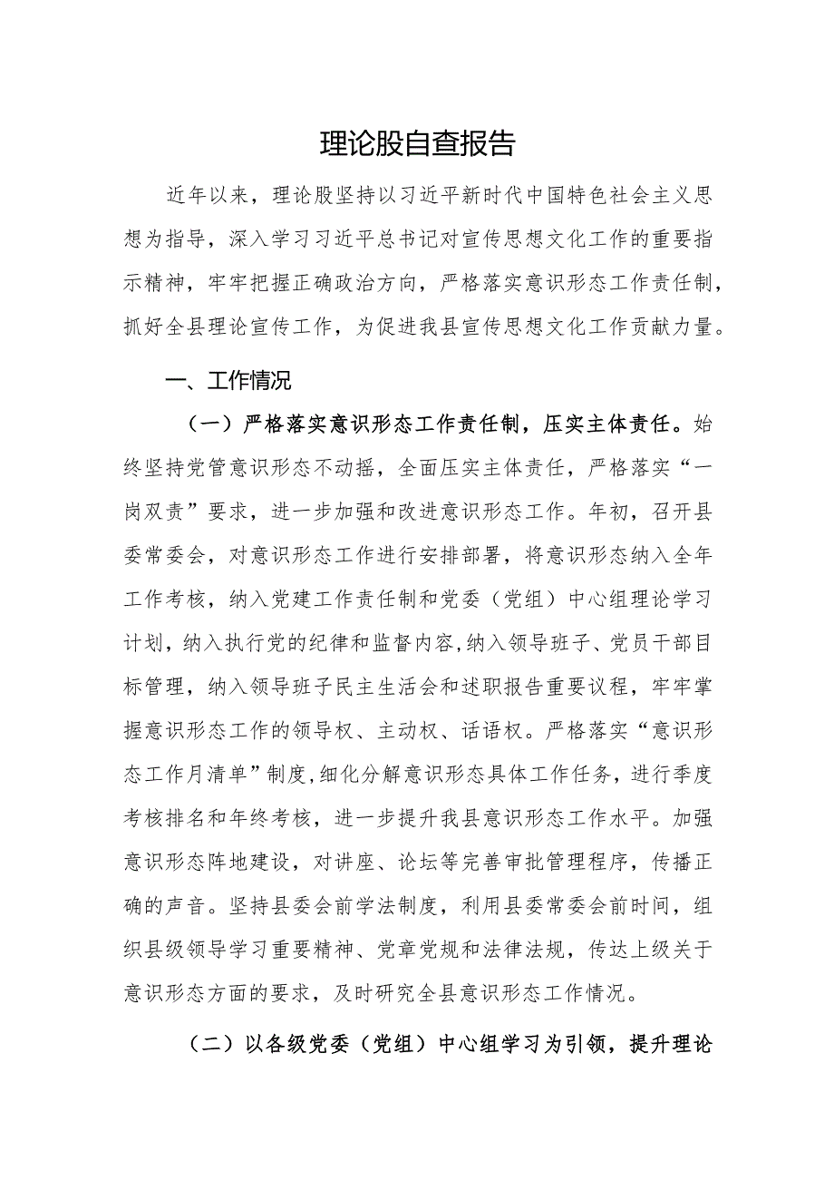 理论股自查报告.docx_第1页