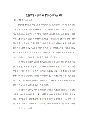 收看学习《榜样8》节目心得体会3篇.docx