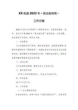 XX街道2023年“宪法宣传周”工作方案.docx