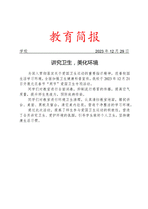 开展元旦春节两节爱国卫生专项活动简报.docx