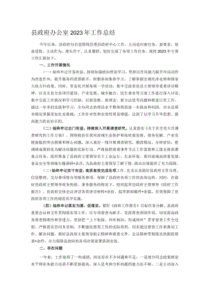 县政府办公室2023年工作总结.docx