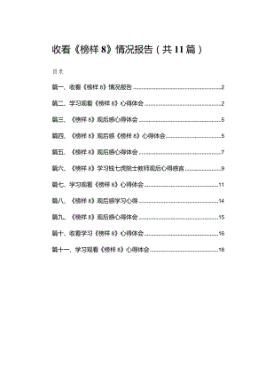 （11篇）收看《榜样8》情况报告范文.docx