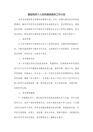 基层党员个人党性锻炼具体工作计划.docx