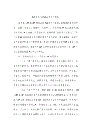 XX局依法行政工作自评报告.docx