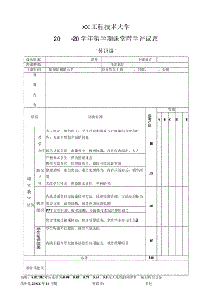 XX工程技术大学外语课课堂教学评议（2023年）.docx