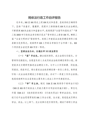 局依法行政工作自评报告.docx
