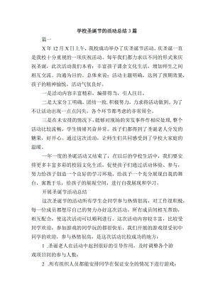 学校圣诞节的活动总结3篇.docx