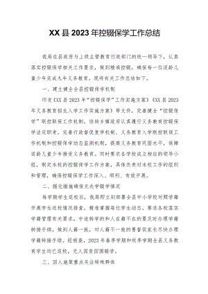 XX县2023年控辍保学工作总结.docx