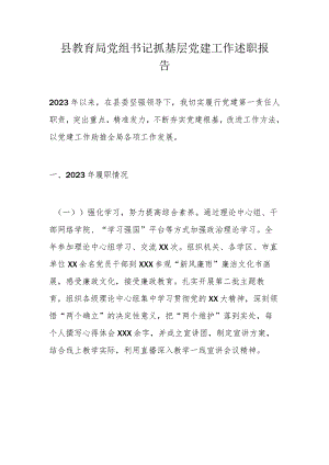 县教育局党组书记抓基层党建工作述职报告.docx