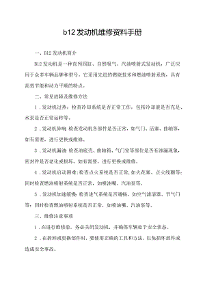 b12发动机维修资料手册.docx