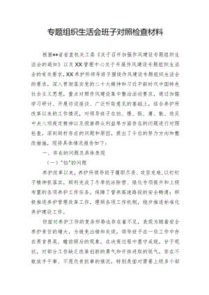 组织生活会班子对照检查材料.docx