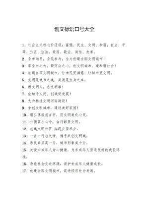 创文标语口号大全.docx