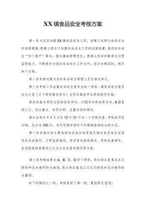 XX镇食品安全考核方案.docx