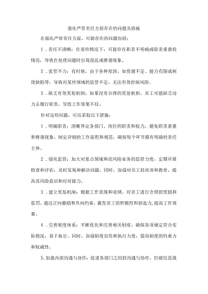 强化严管责任方面存在的问题及措施.docx