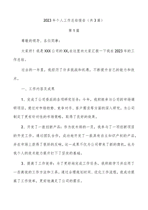 2023年个人工作总结报告（共3篇）.docx