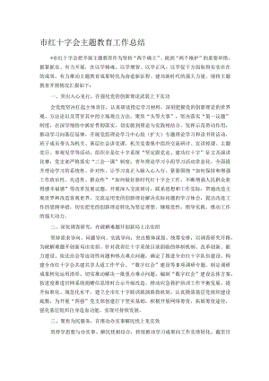 市红十字会主题教育工作总结.docx