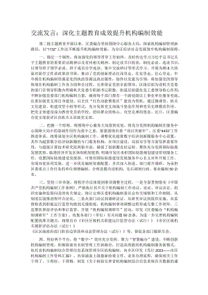 交流发言：深化主题教育成效 提升机构编制效能.docx