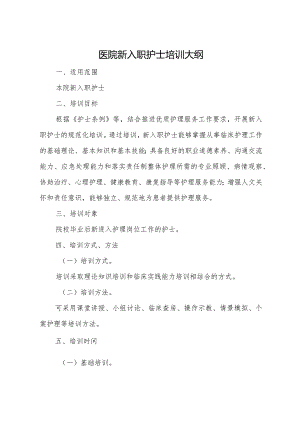 医院新入职护士培训大纲.docx
