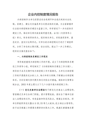 企业内控制度情况报告.docx