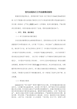 党内法规执行工作自查情况报告.docx