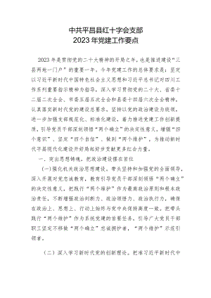 县红十字会支部2023年党建工作要点.docx