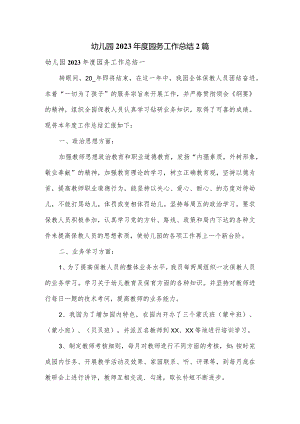 幼儿园2023年度园务工作总结2篇.docx